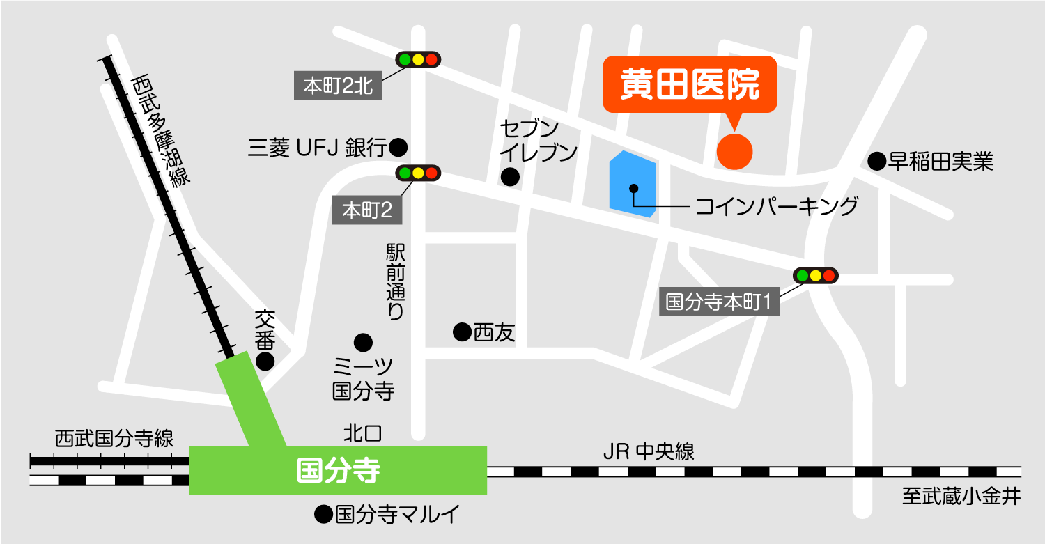 国分寺の黄田医院 地図